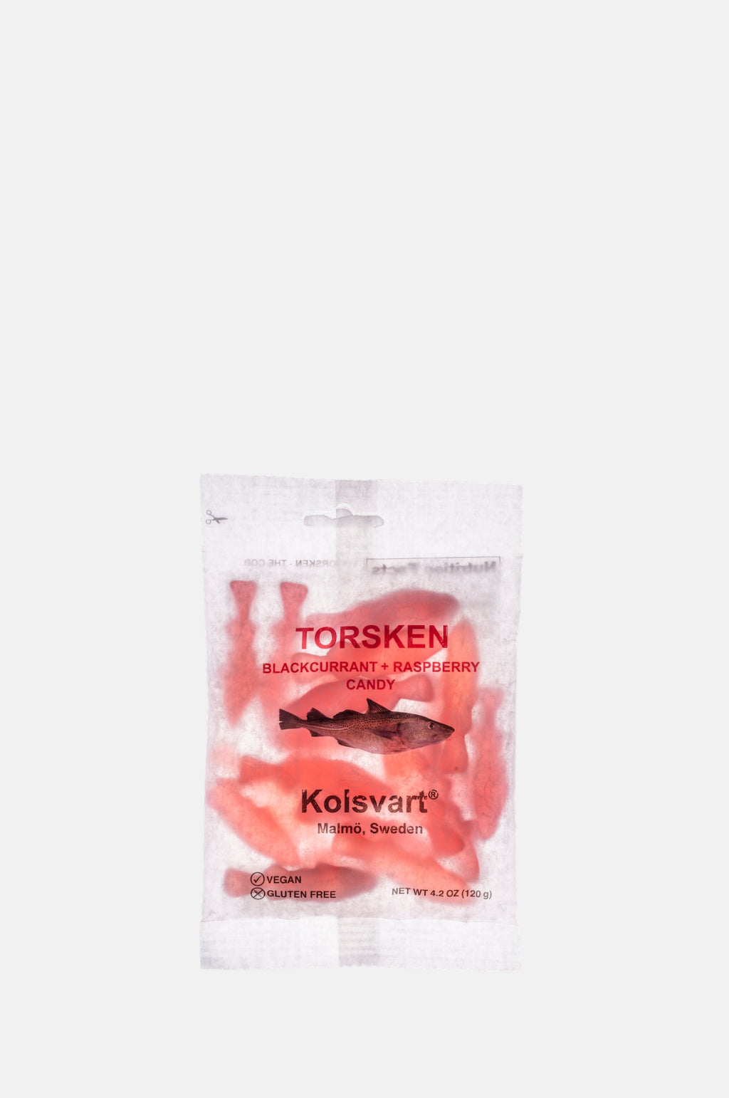 Kolsvart Blackcurrant & Raspberry Fish 120g.