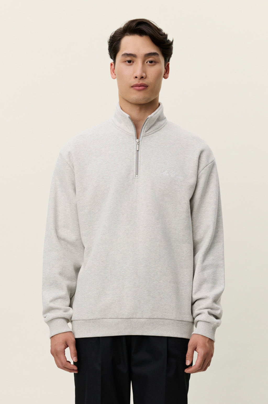 Crew Half-Zip Sweatshirt Snow Melange