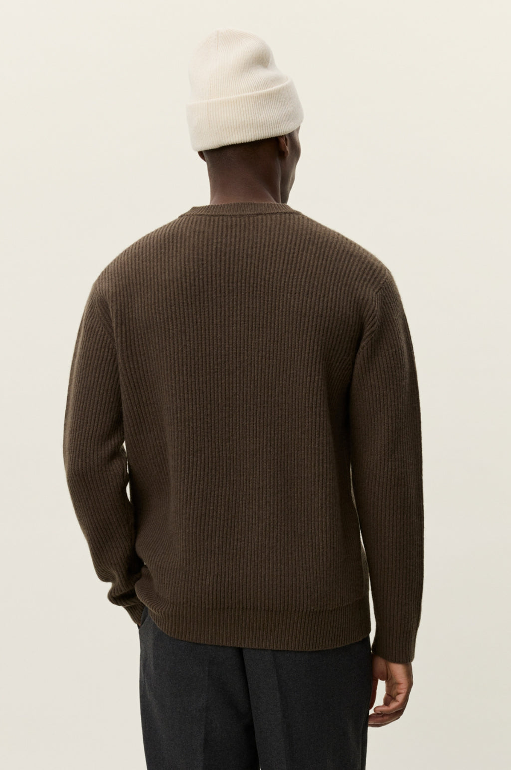 Eddie Wool Rib Crewneck Knit Teak