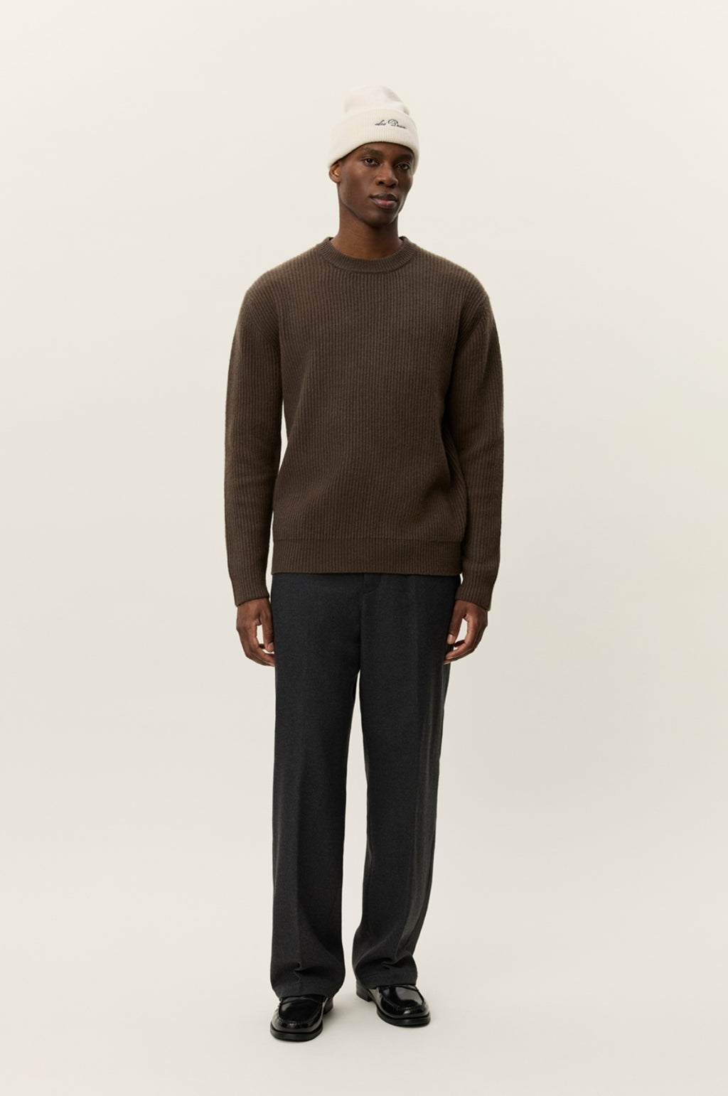 Eddie Wool Rib Crewneck Knit Teak