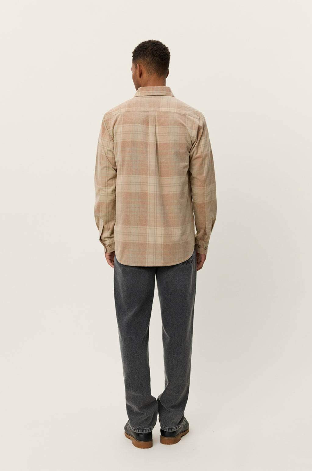 Kash Check Corduroy Shirt Dark Sand