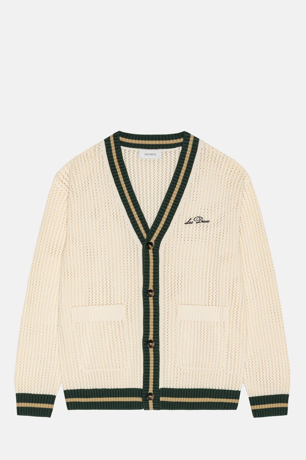 Les Deux Lace Knitted Cardigan Eggnog White.