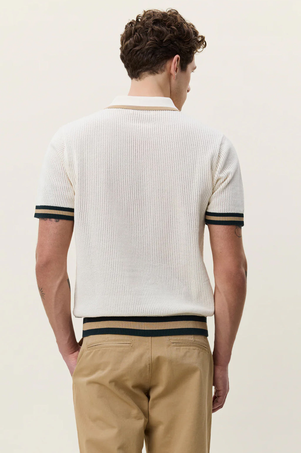 Lace Knitted Polo Eggnog White