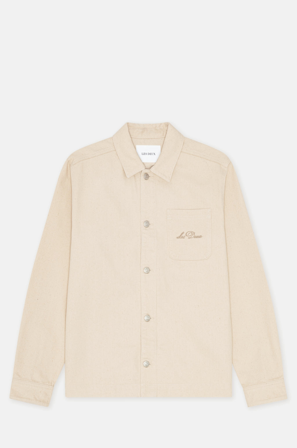 Les Deux Layton Faience Twill Overshirt Ivory.