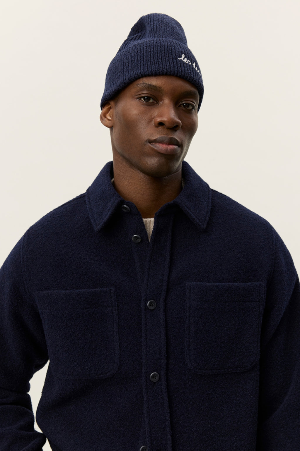 Lennon Boucle Overshirt Dark Navy