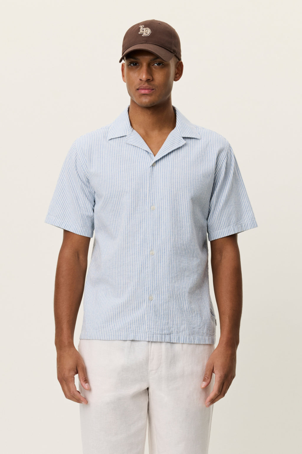 Lukas Stripe Cotton Linen SS Shirt Allure
