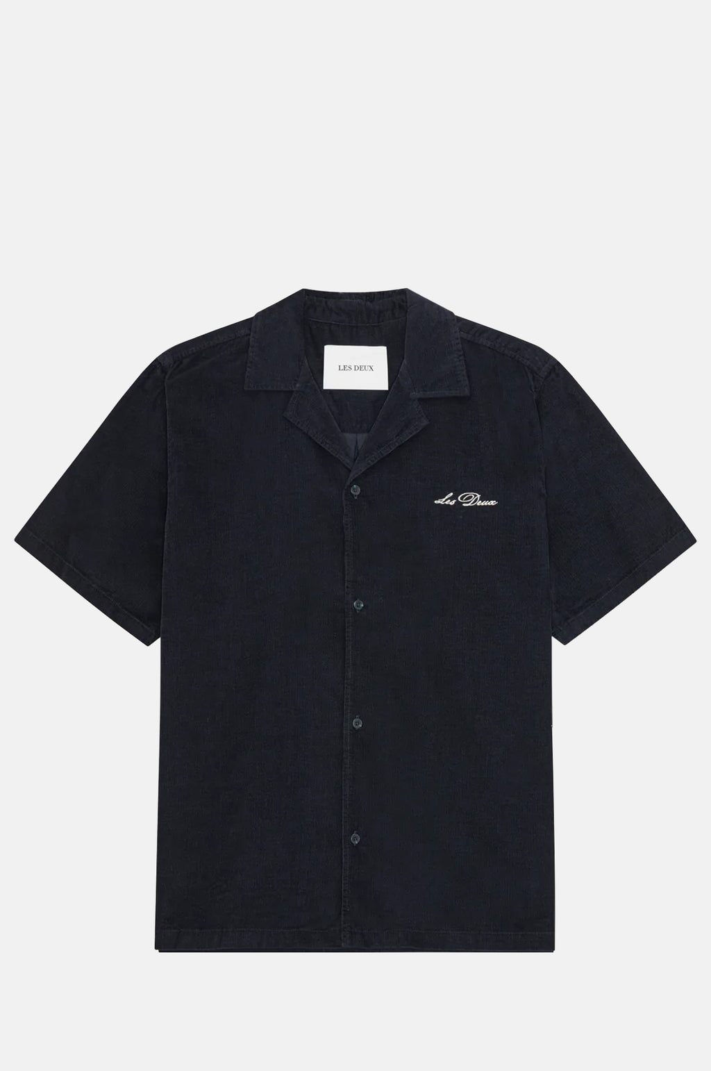Les Deux Signature Mini Cord SS Shirt Dark Blue Night.