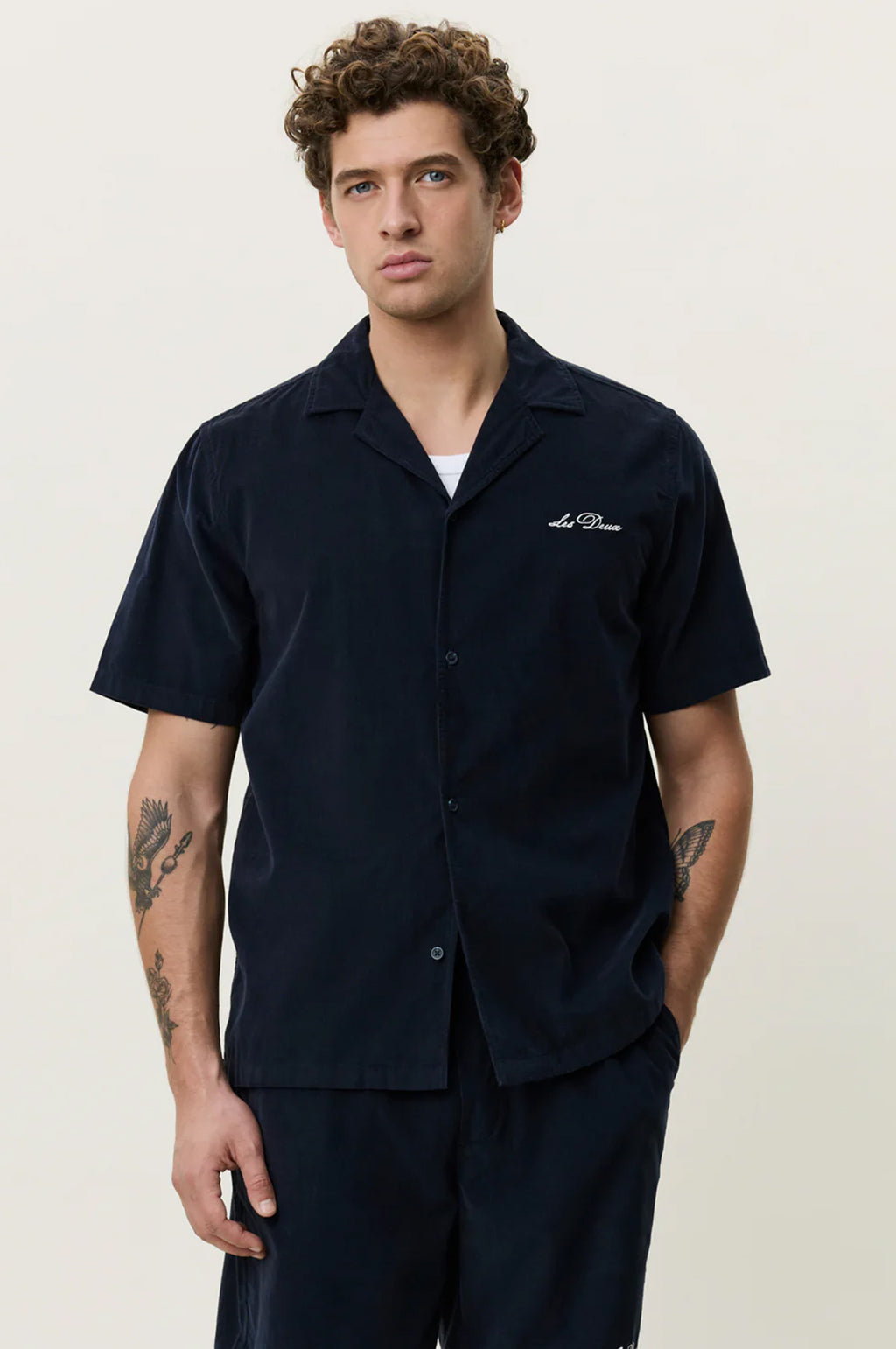 Signature Mini Cord SS Shirt Dark Blue Night