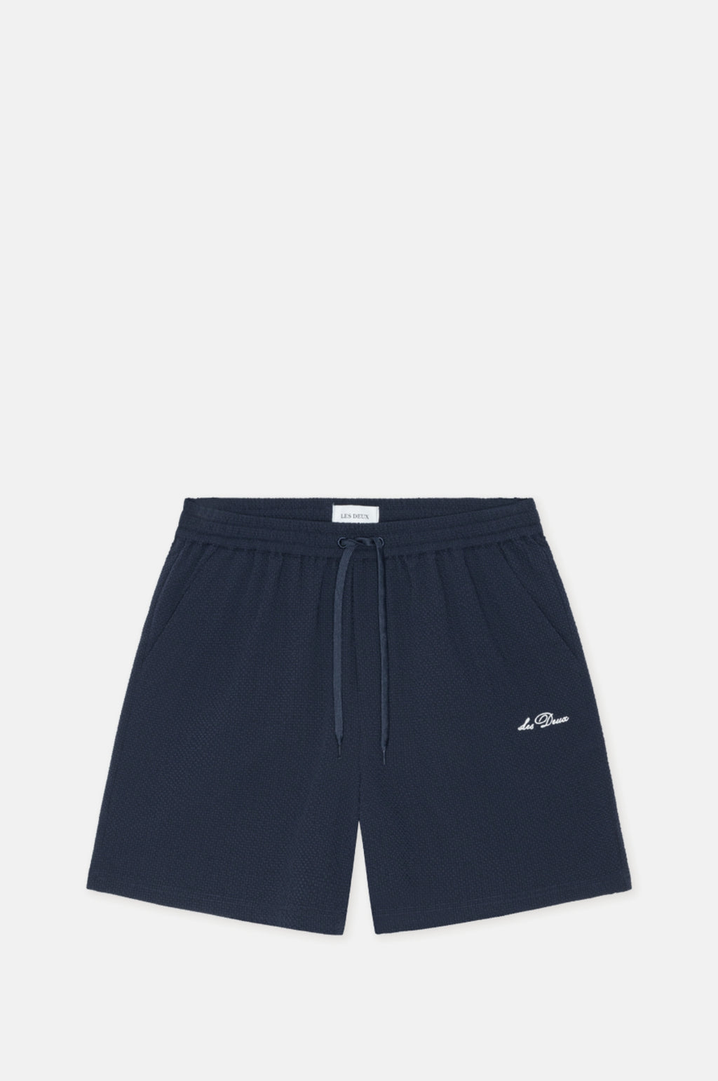 Les Deux Stan Seersucker Swim Short Dark Navy.