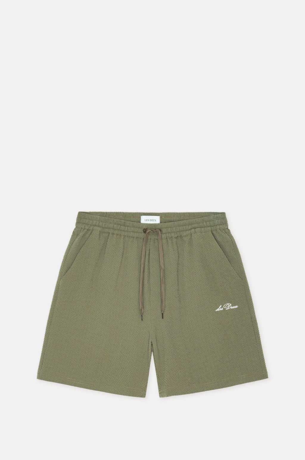 Les Deux Stan Seersucker Swim Short Lichen Green.