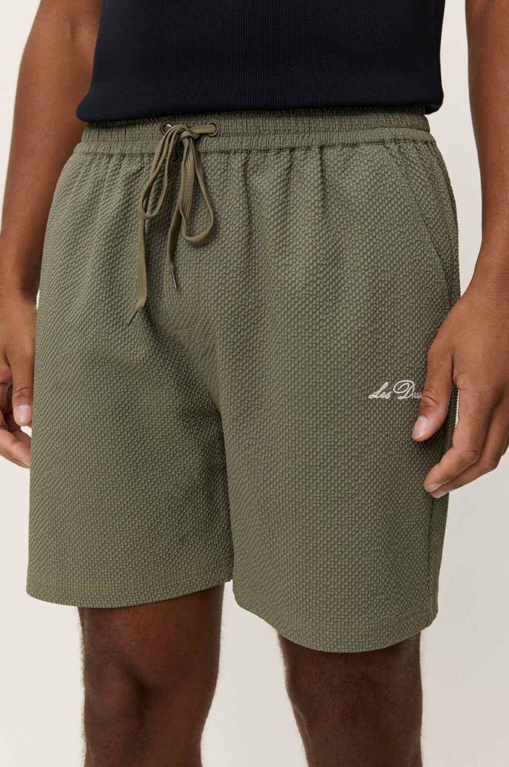 Stan Seersucker Swim Short Lichen Green