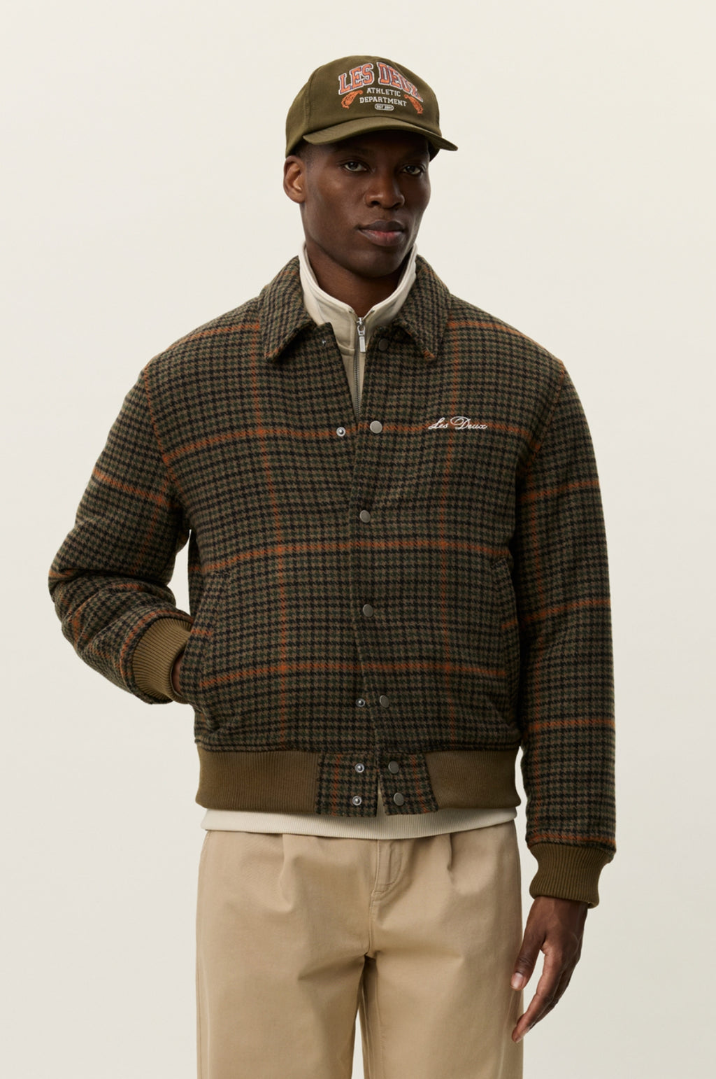 Varsity Houndstooth Jacket Teak