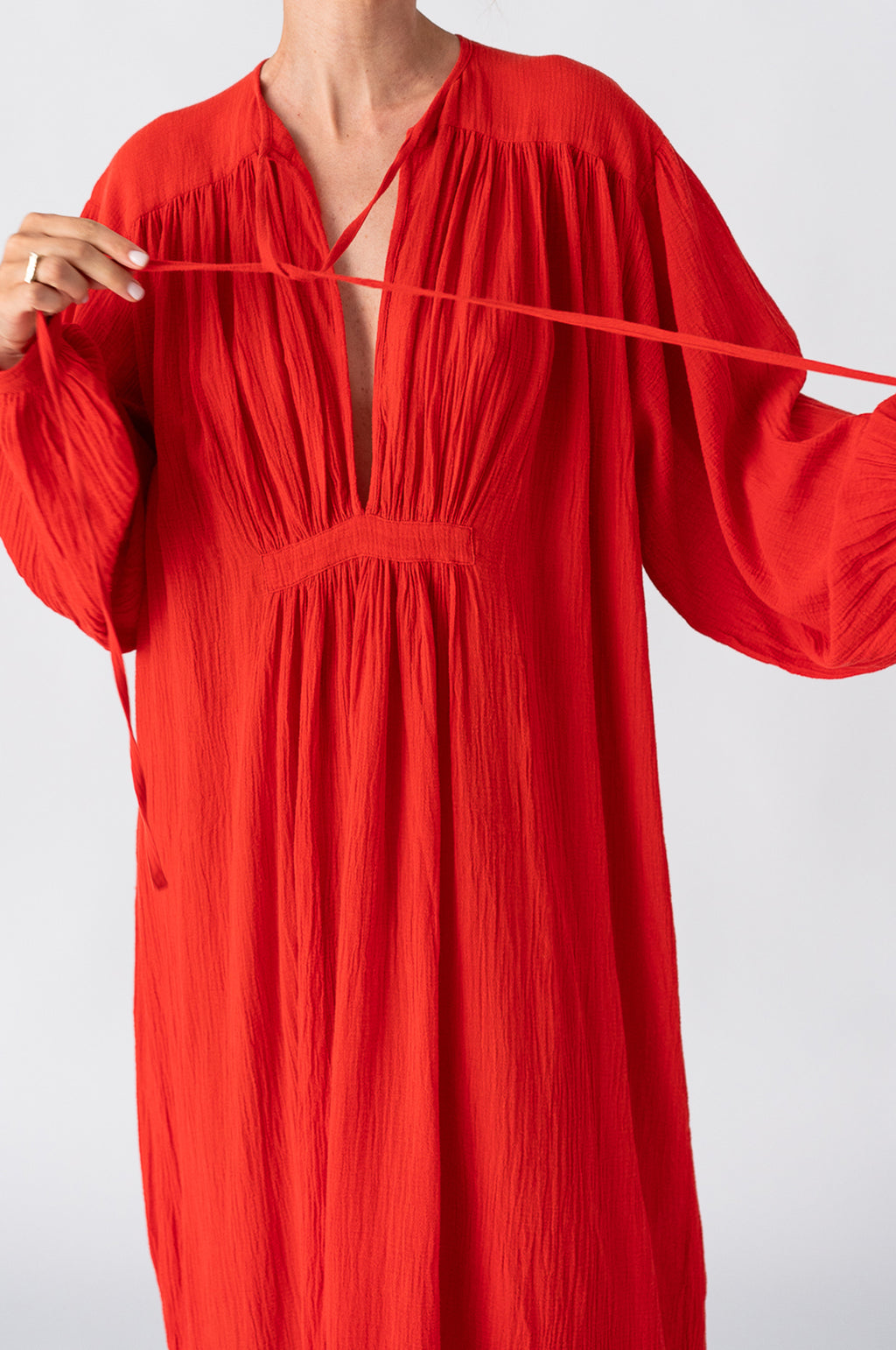 Hazy Nipple Dress Red