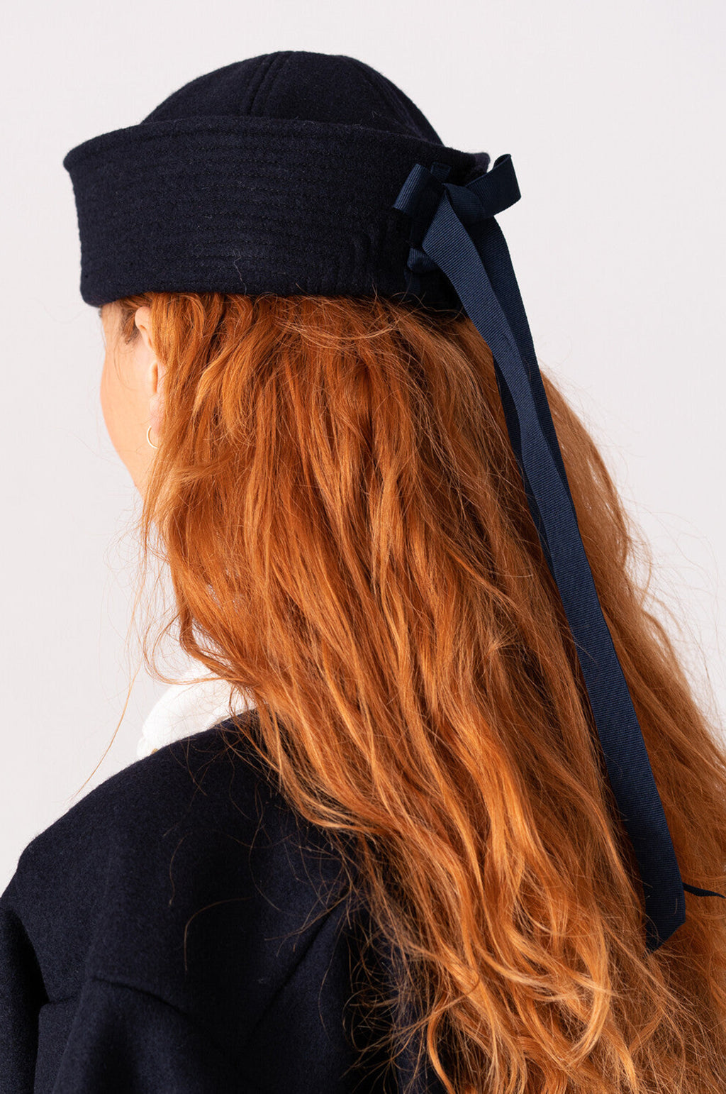 Le Chapeau with Silk Ribbons Navy