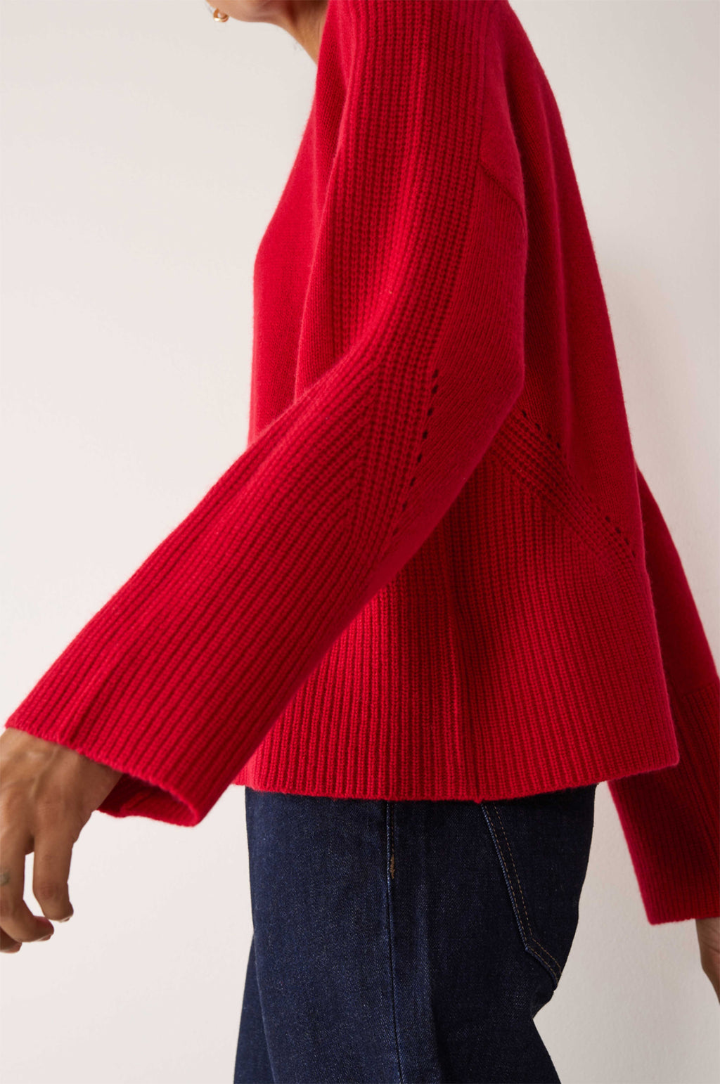 Georgia Ribbed Detail Lofty Crew Sweatshirt Postbox