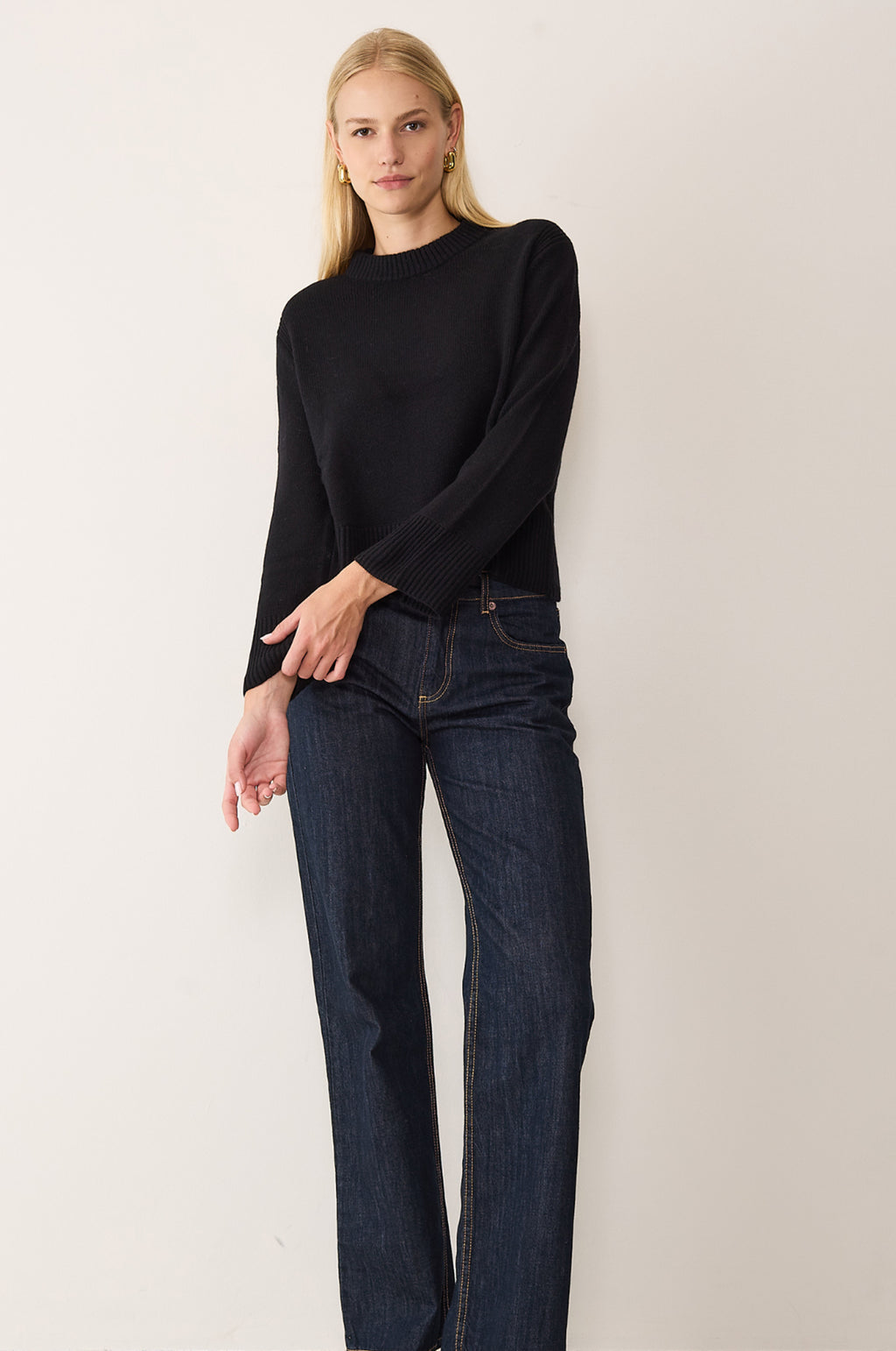 Geraldine Split Back Sweatshirt Black