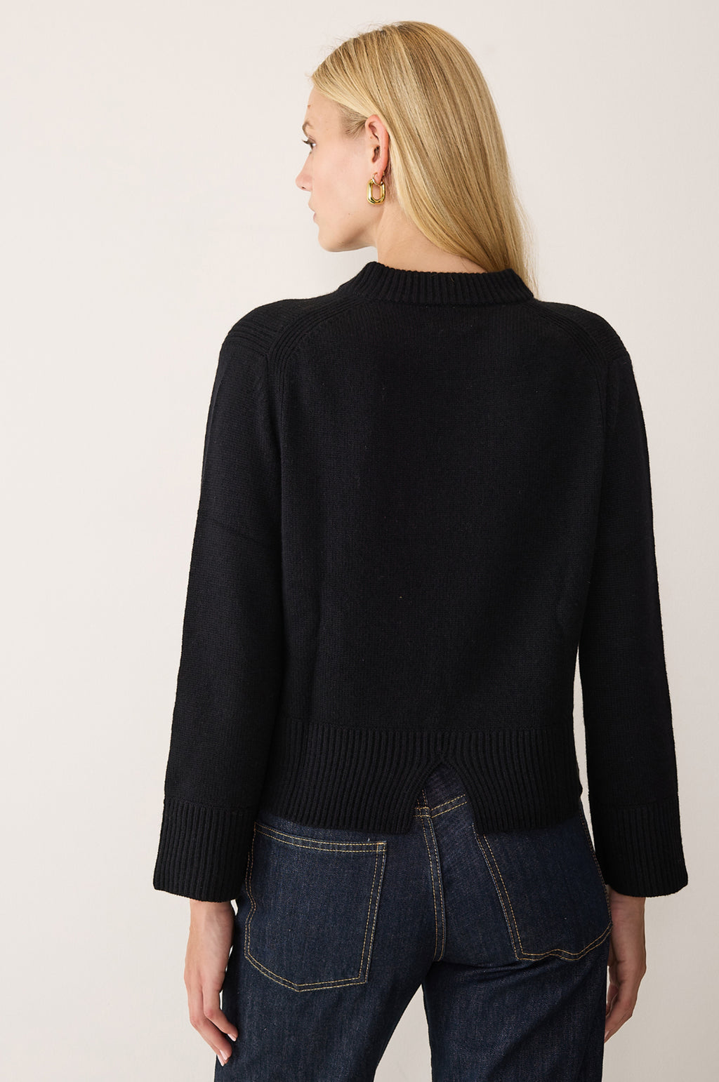 Geraldine Split Back Sweatshirt Black