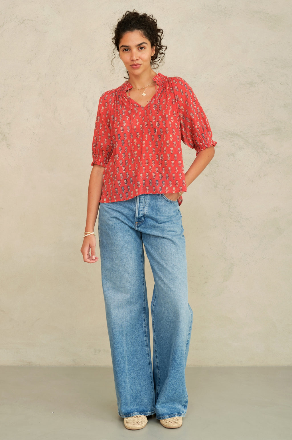 Ari Print S/S Top Red