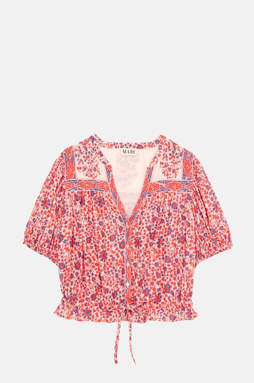 M.A.B.E. Della Print S/S Top Red/Navy.