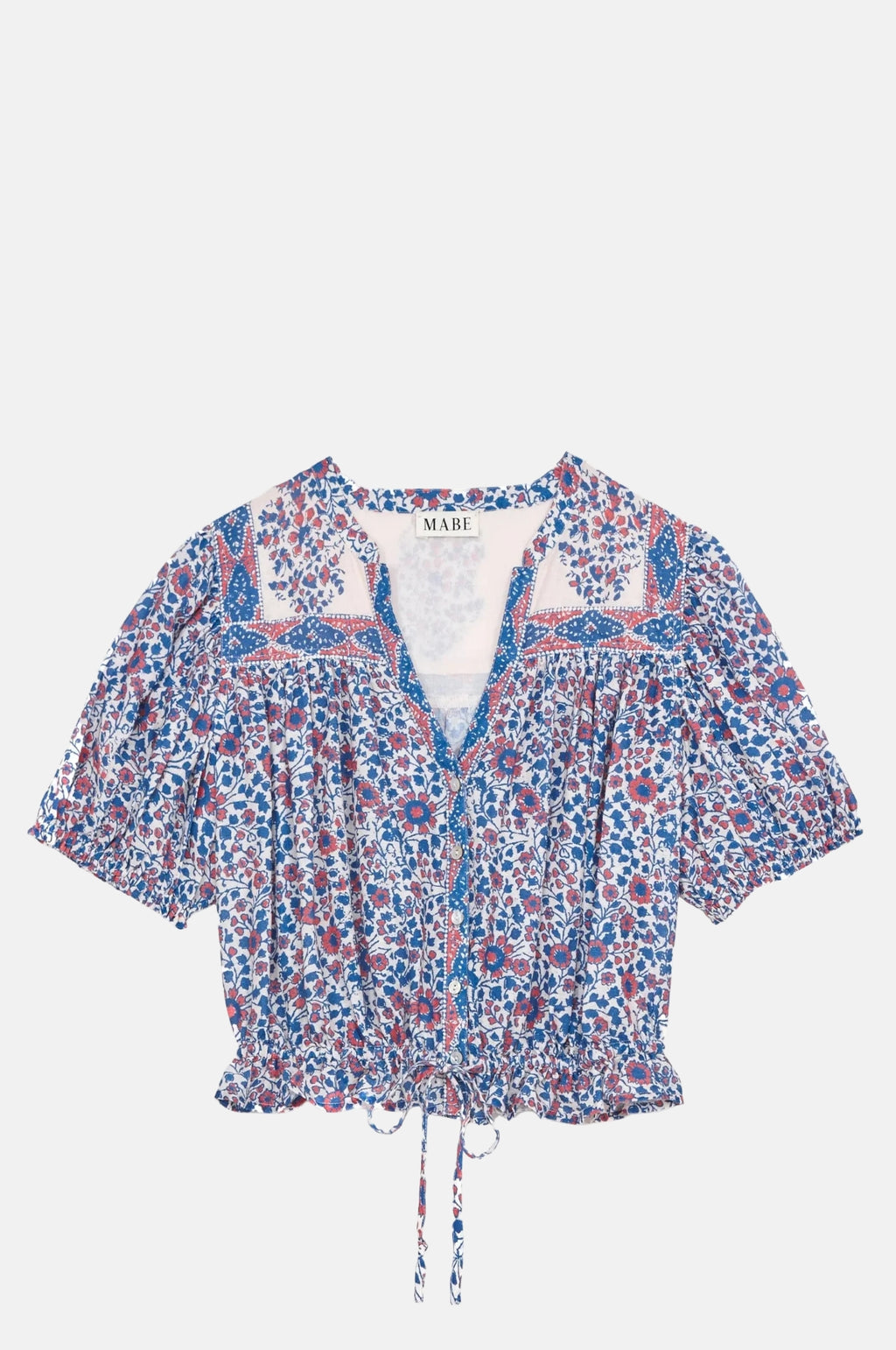 M.A.B.E Della Print S/S Top Blue/Pink.