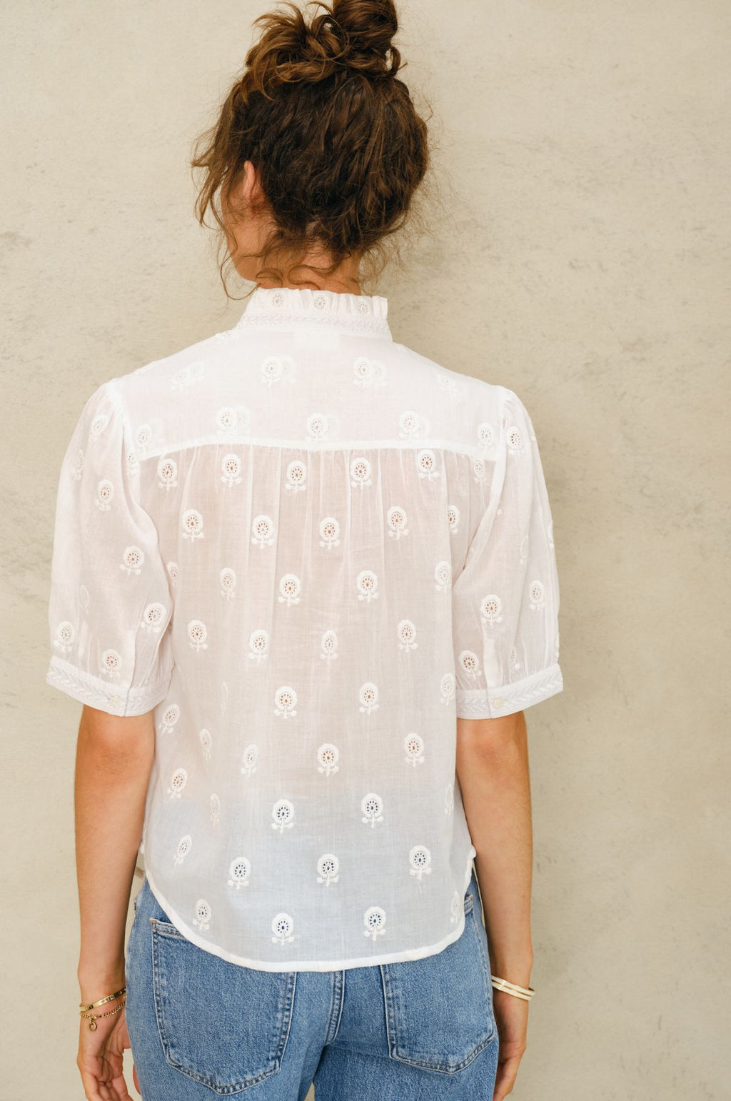 Frani Emb Top White