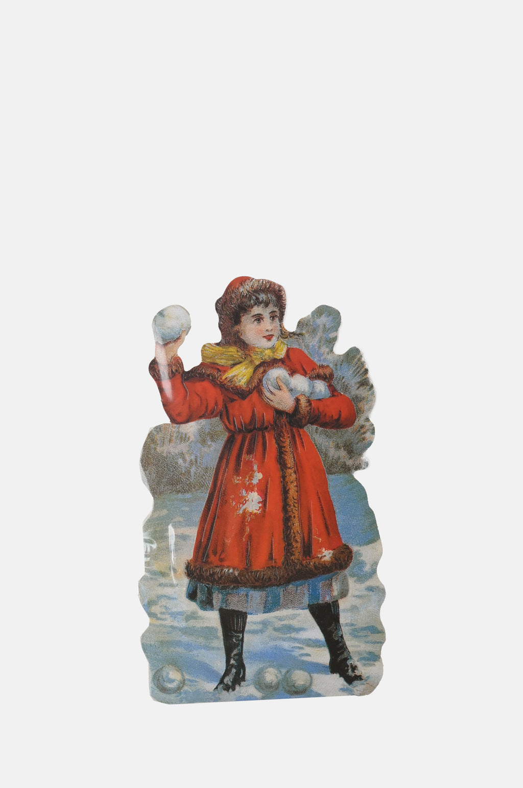 Mamelok Girl in the Snow Christmas Card.