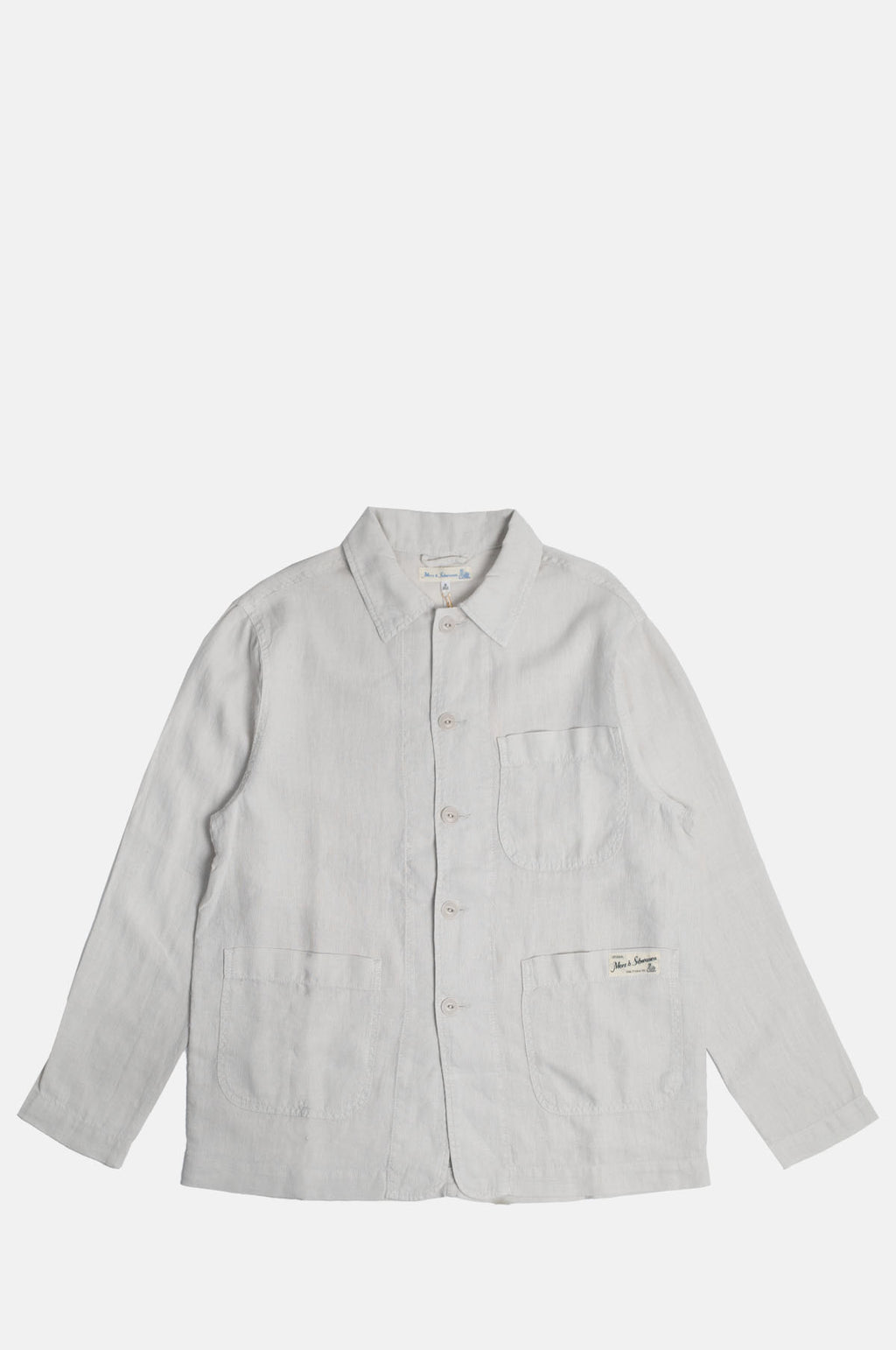 Merz b. Schwanen Workers Linen Jacket Light Stone.