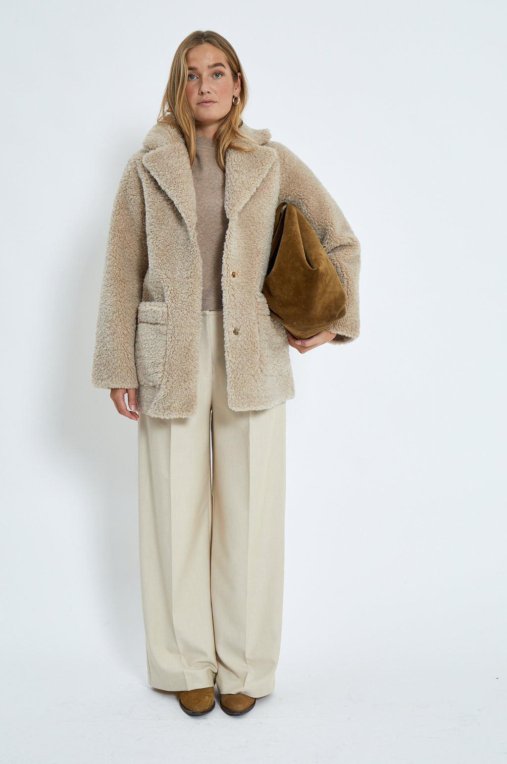 Alda Reversible Faux Fur Jacket Sand Gray