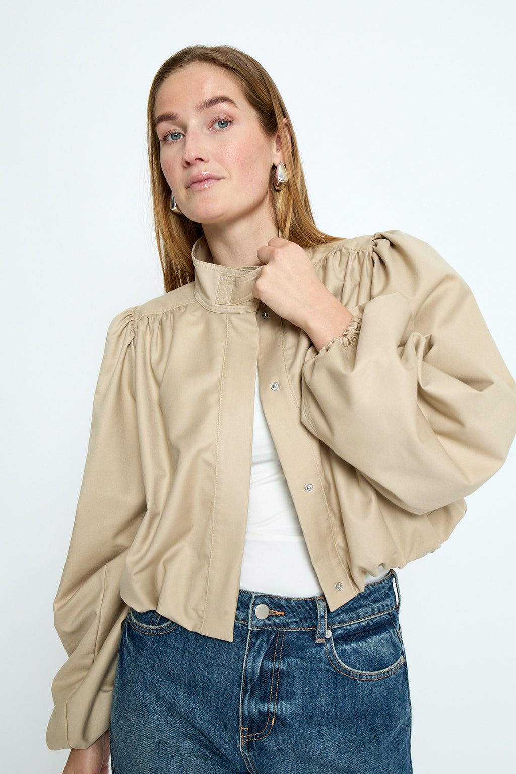 Cindy Short Jacket Sand Gray
