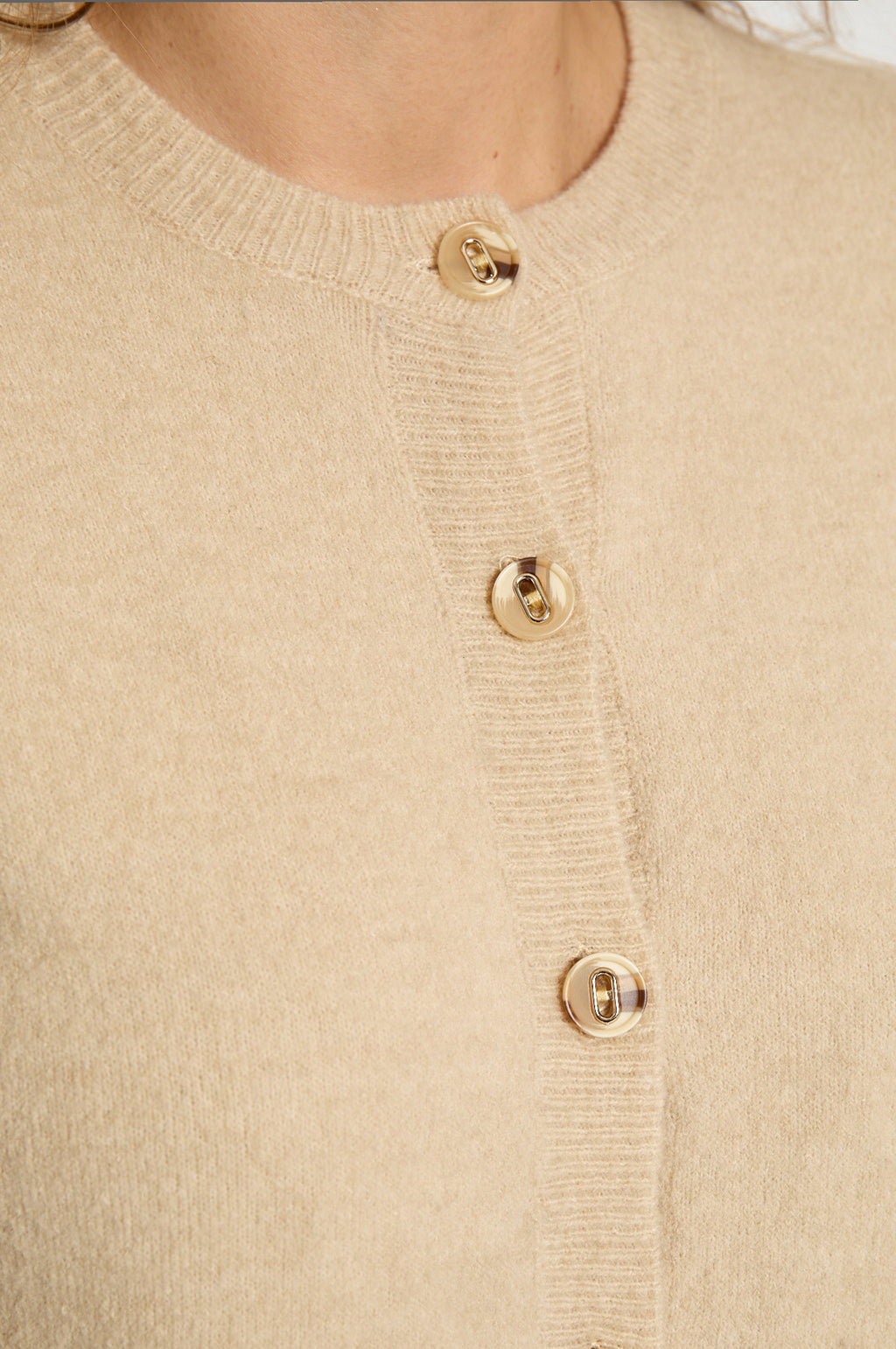 Janna Knit Cardigan Sand Gray Melange