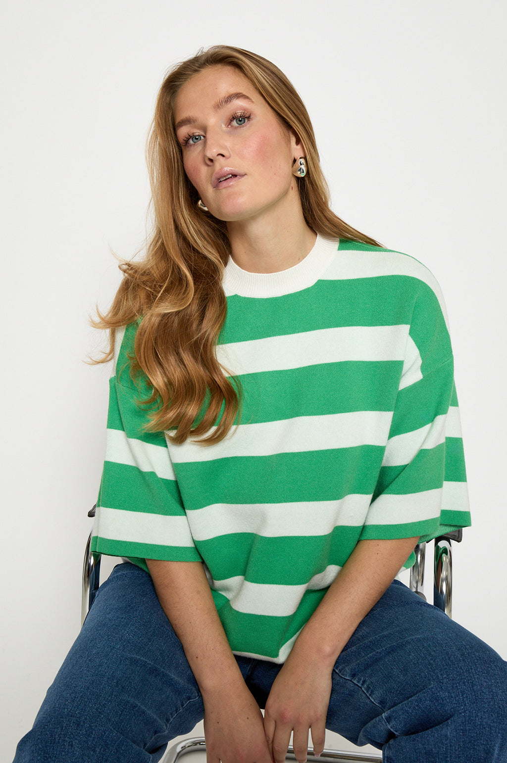Lupi Knit T-Shirt Green Briar Stripe