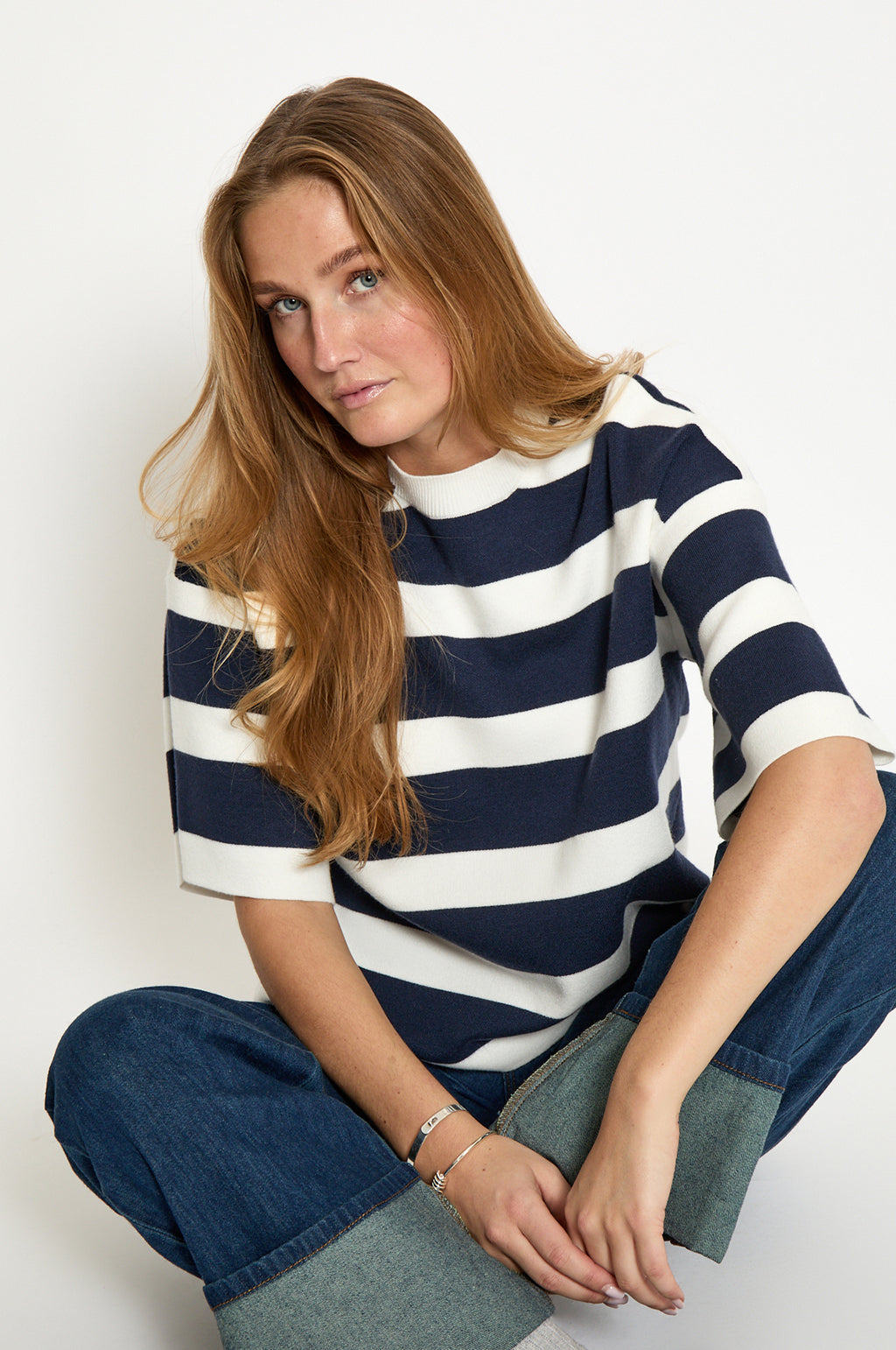 Lupi Knit T-Shirt Sky Captain Stripe