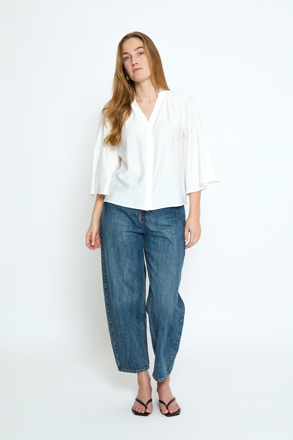 Seria V-Neck Shirt Cloud Dancer