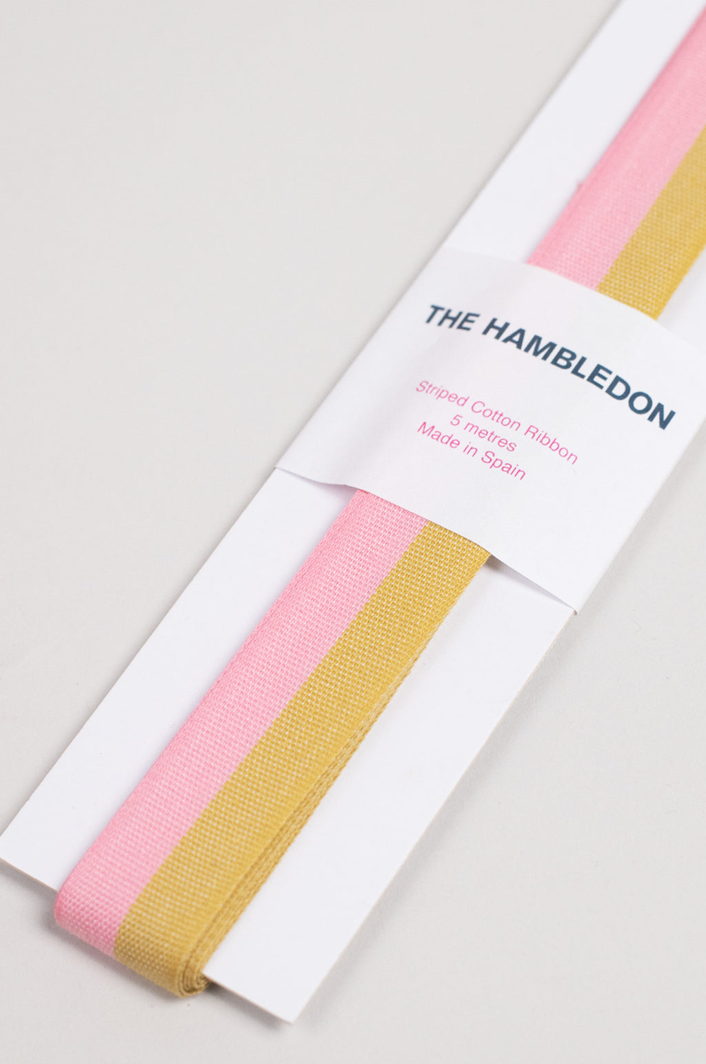 Mustard and Candy Pink Bicolor Cotton Ribbon 25mm x 5m