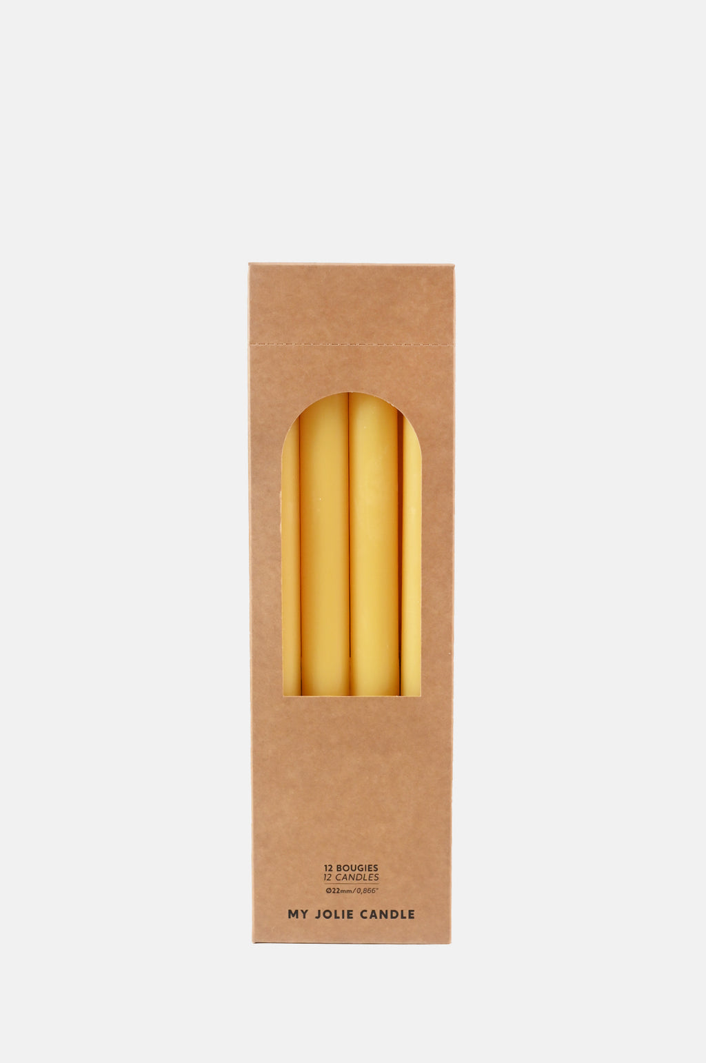 My Jolie Candle Box of 12 Dinner Candles Jaune.
