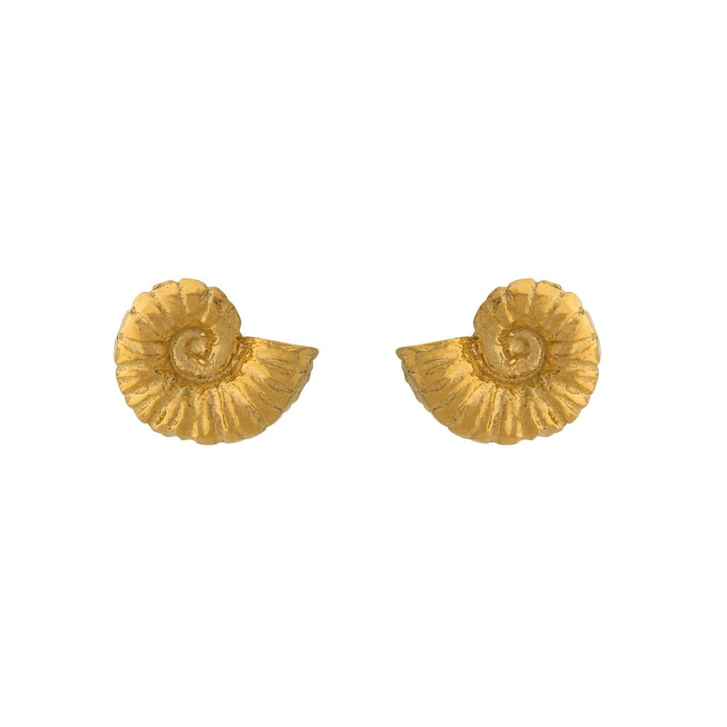 A.M. Small Ammonite Stud Earrings Gold