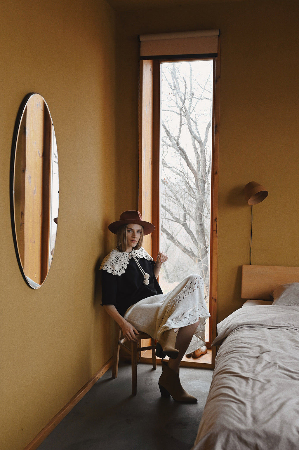 Crochet Collar Beige