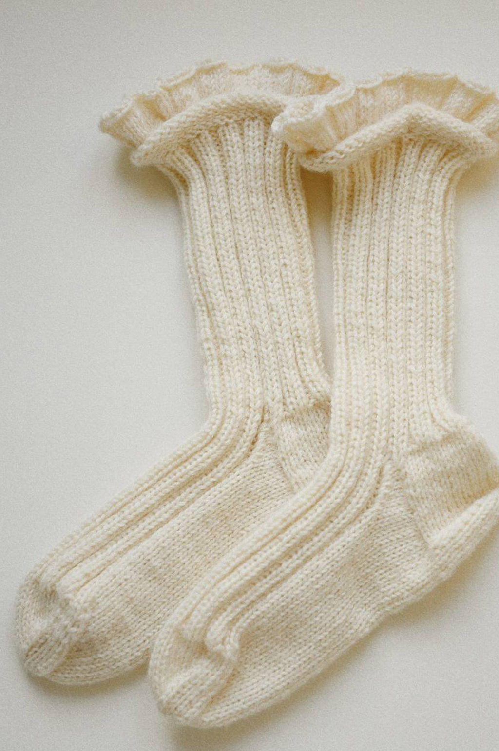 Handmade Socks Cozy Milk