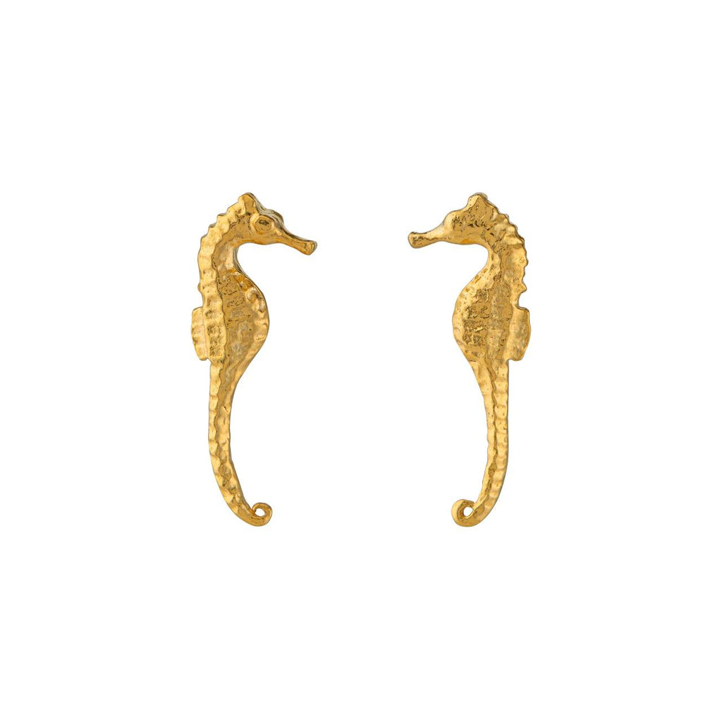A.M. Seahorse Stud Earrings Gold