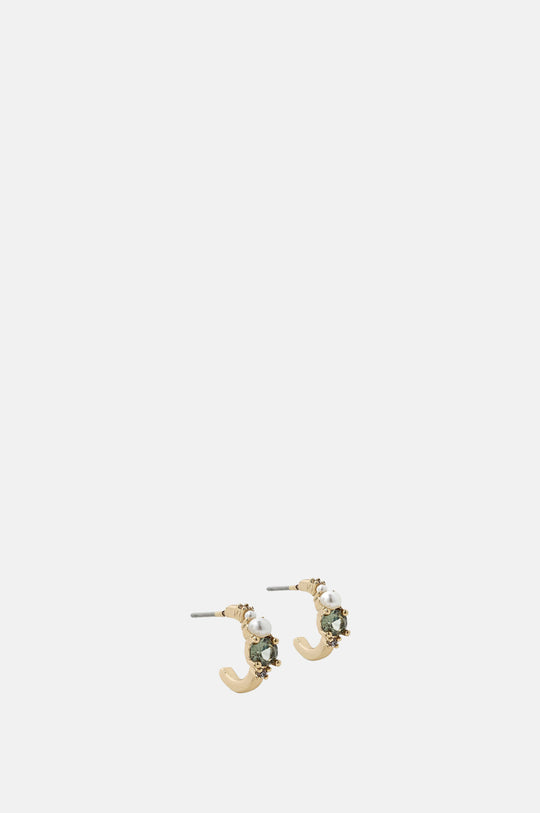 Oliver Gold/Green Hoop Earrings