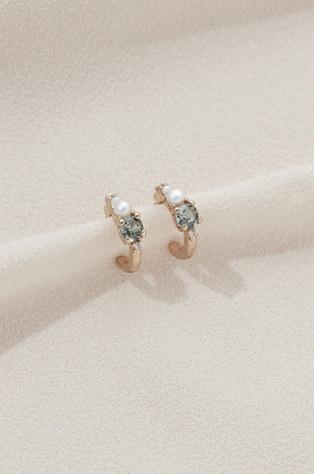 Oliver Gold/Green Hoop Earrings