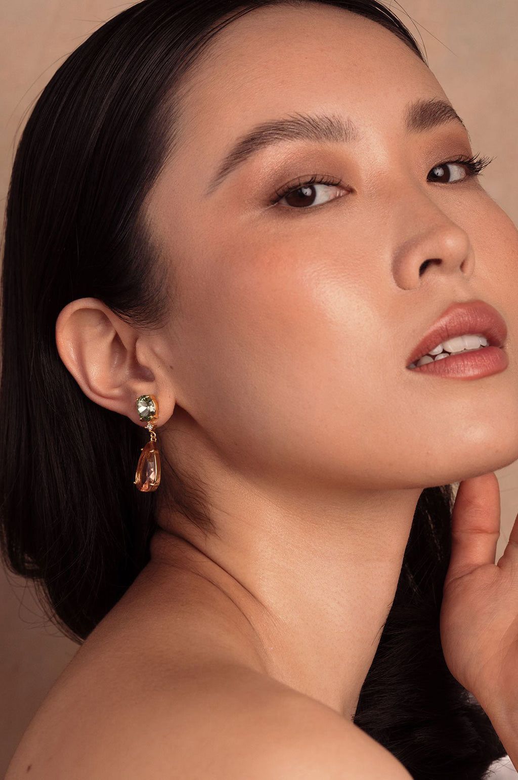 Thea Gold/Multicolour Drop Earrings