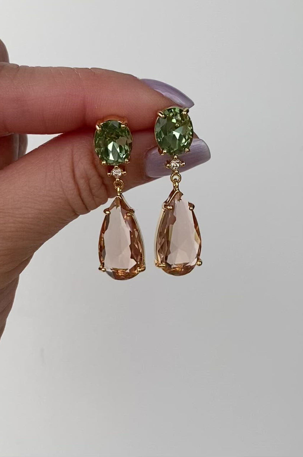 Thea Gold/Multicolour Drop Earrings
