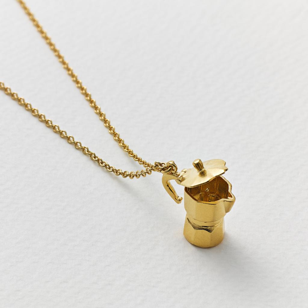 A.M. Opening Moka Pot Necklace Gold
