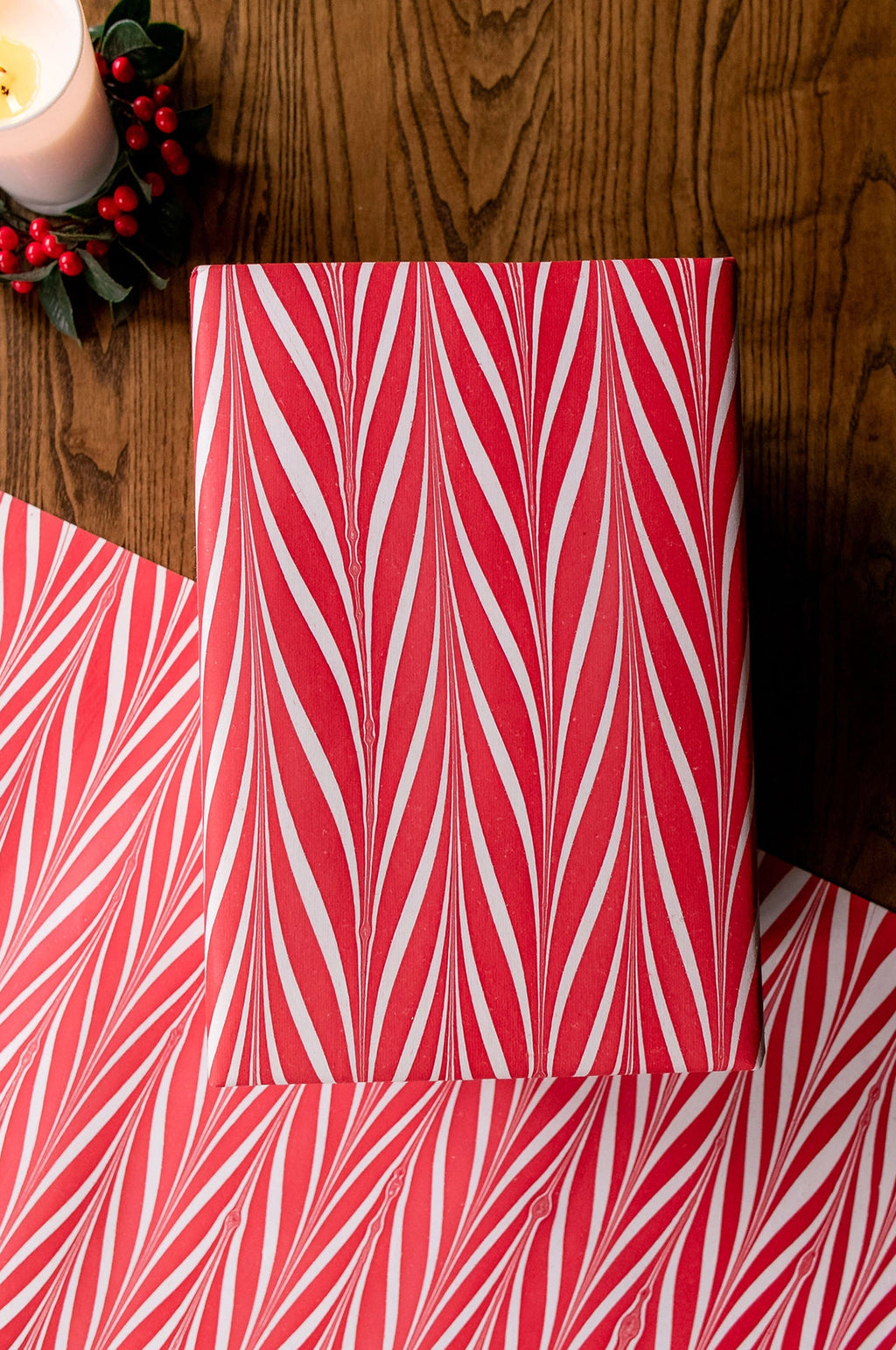 Candy Stripes Red Wrapping Paper Set of 3 Sheets