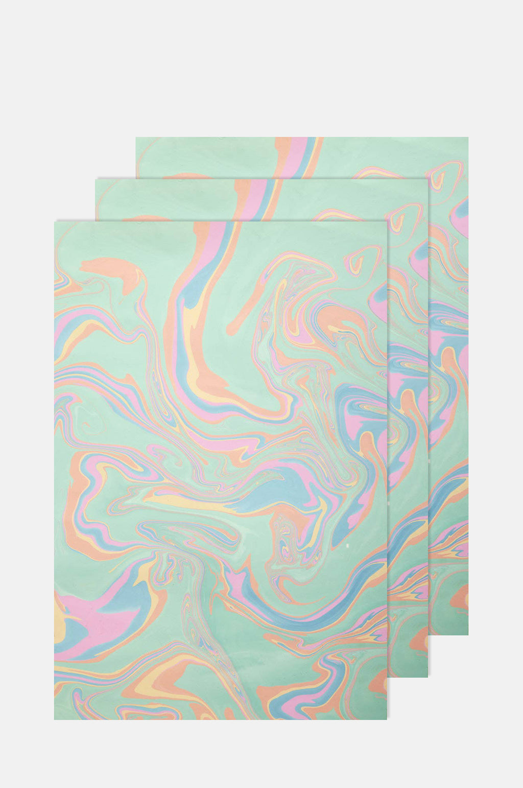 Pastel Punch Marbled Wrapping Paper Set of 3 Sheets