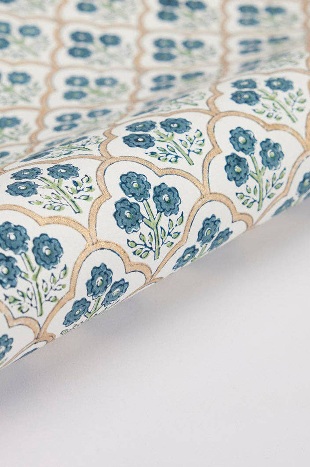 Trellis Indigo Wrapping Paper Set of 3 Sheets