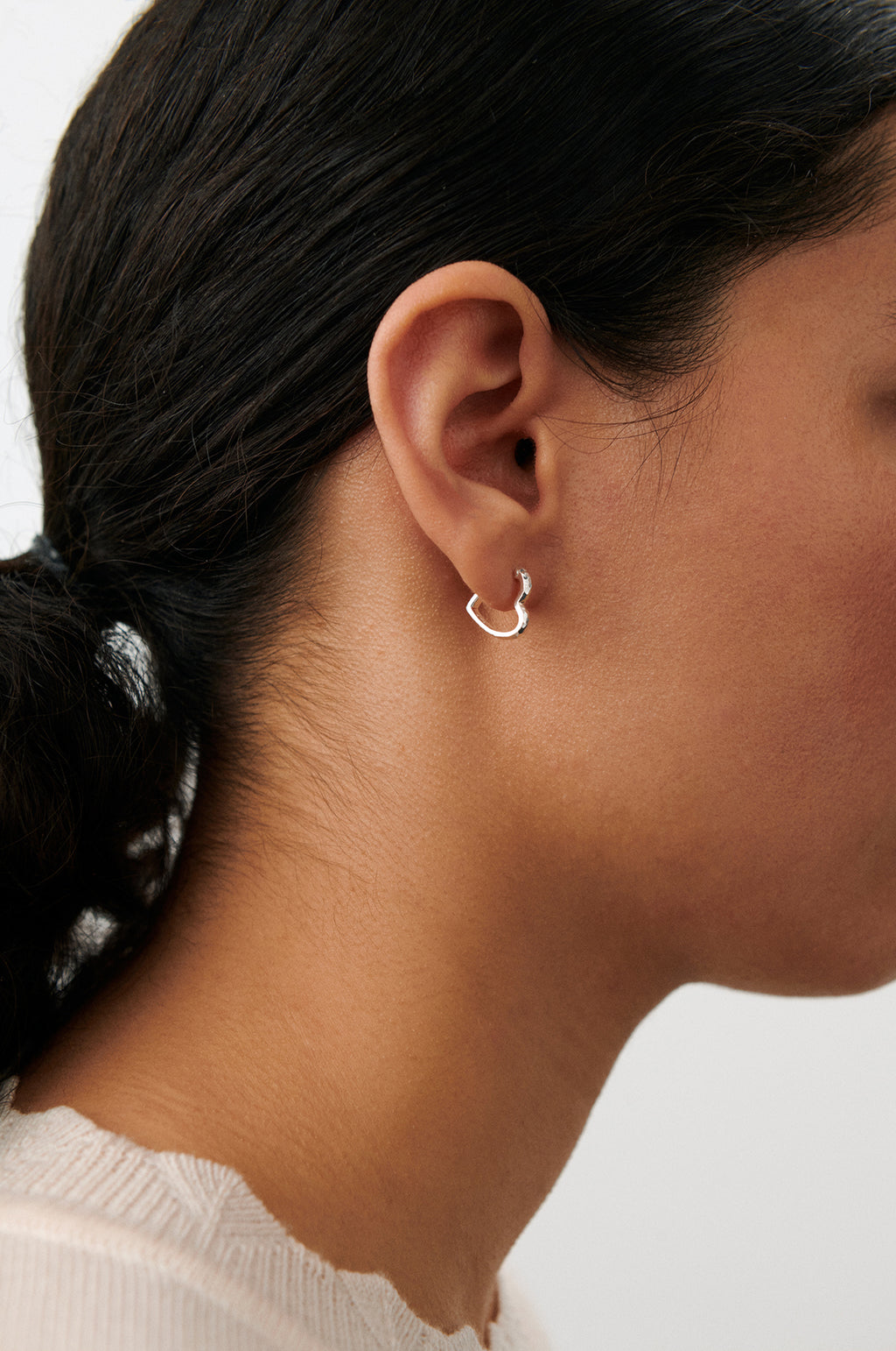 Small Affection Silver Hoop Earrings