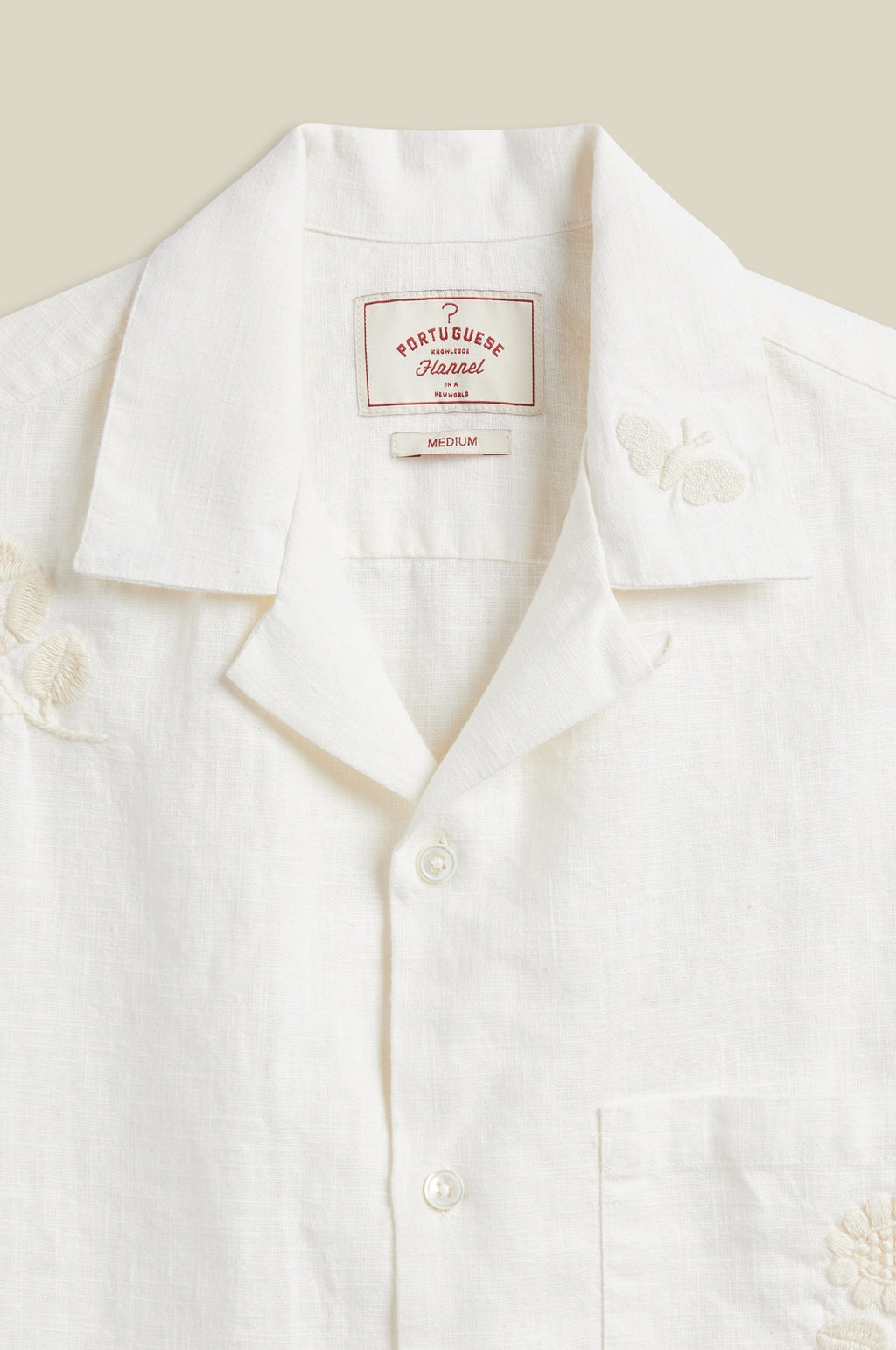 Embroidery Nature Ramie Shirt Ecru