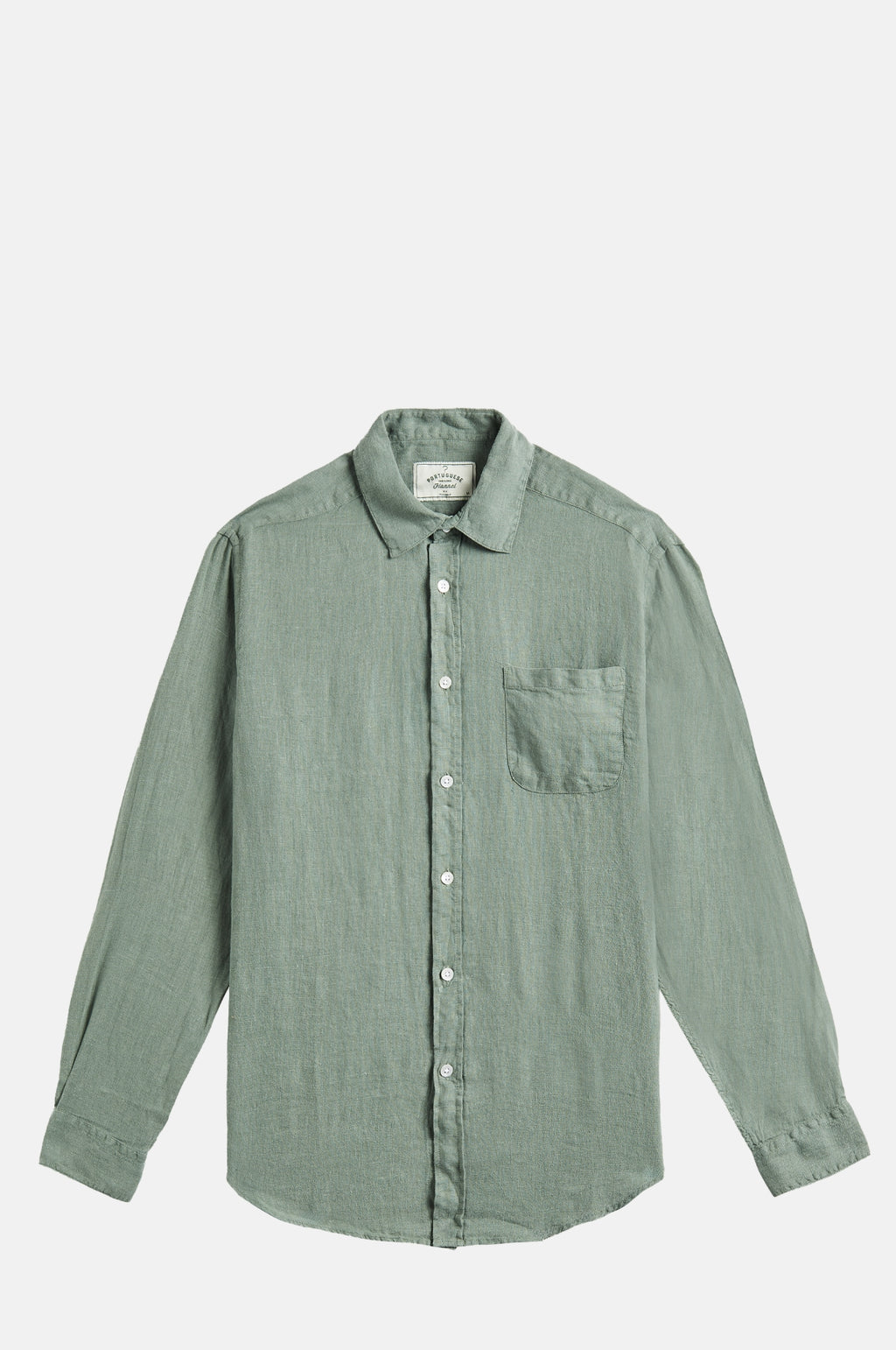 Portuguese Flannel Linen Shirt Dry Green.